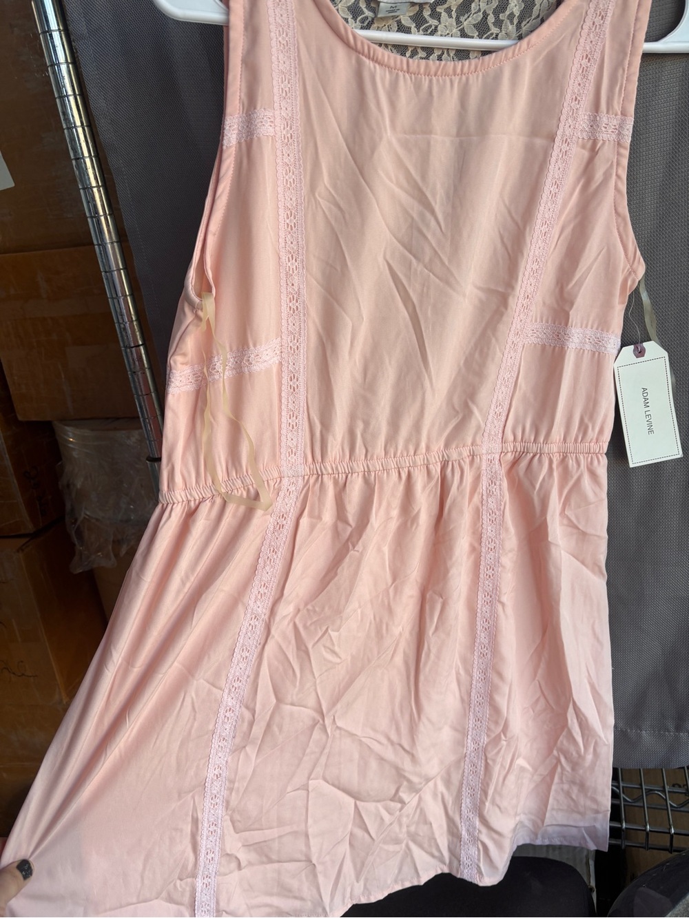 Adam Levine Collection Pale Pink Lace-Trim Chemise